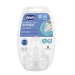 Chicco Θηλή Σιλικόνης Ρ5 Μέτρια Ρόη 2m+ 2τμχ