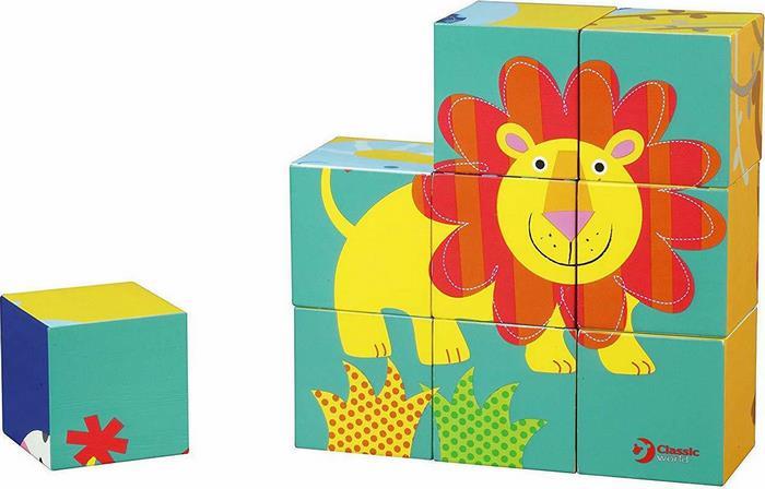 3545 Classic World Ξύλινο Παιχνίδι Wild Animal Block Puzzle - Image 1