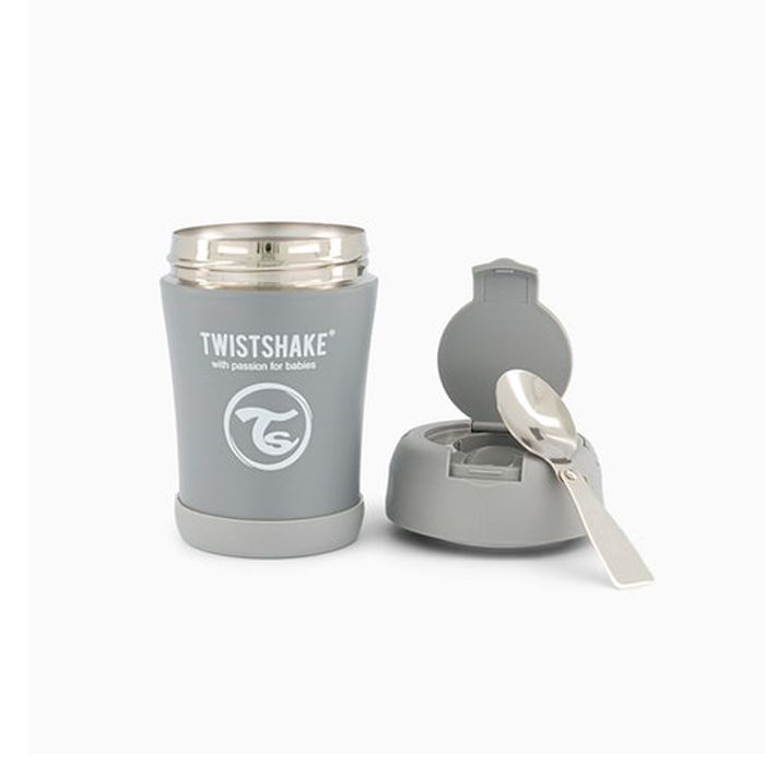 GREY-7 Twistshake - Ισοθερμικό Δοχείο Φαγητού 350ml Pastel Grey - Image 1