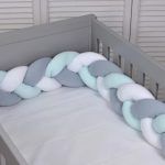 Baby Oliver - Πάντα Πλεξούδα Design 135 Λευκό Μέντα Γκρί