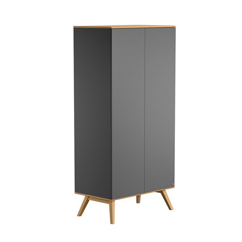 Bebejou - Ντουλάπα δίφυλλη Nature Graphite/Oak