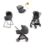 INGLESINA Πολυκαρότσι Quattro Electa Darwin-R-EVO GARAGE GREY + ΜΠΡΟΝΖΕ ΜΑΥΡΟΣ Σασί Καροτσιού
