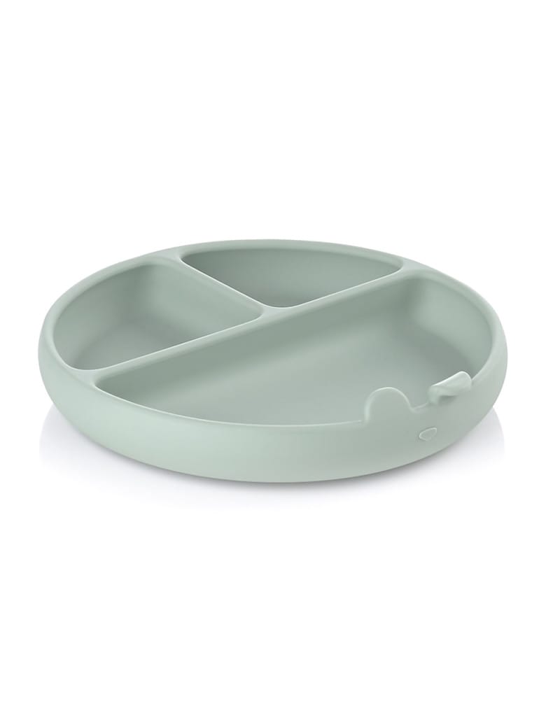 plato-de-silicona-blw (2) JANE Μπωλ Φαγητού με Χωρίσματα Vanilla Silicone Mint - Image 1